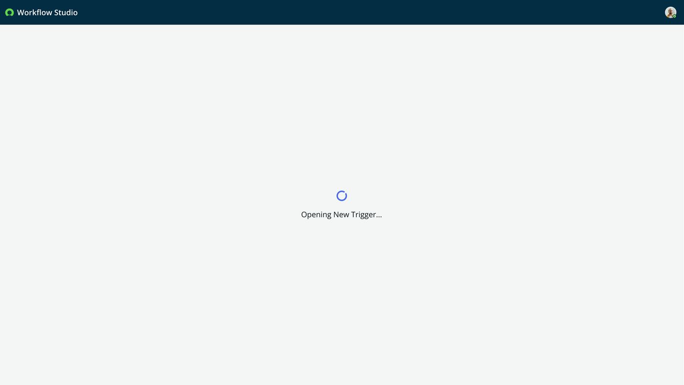Frame 3 of 26 — Opening a new trigger — authored independently of any flow.