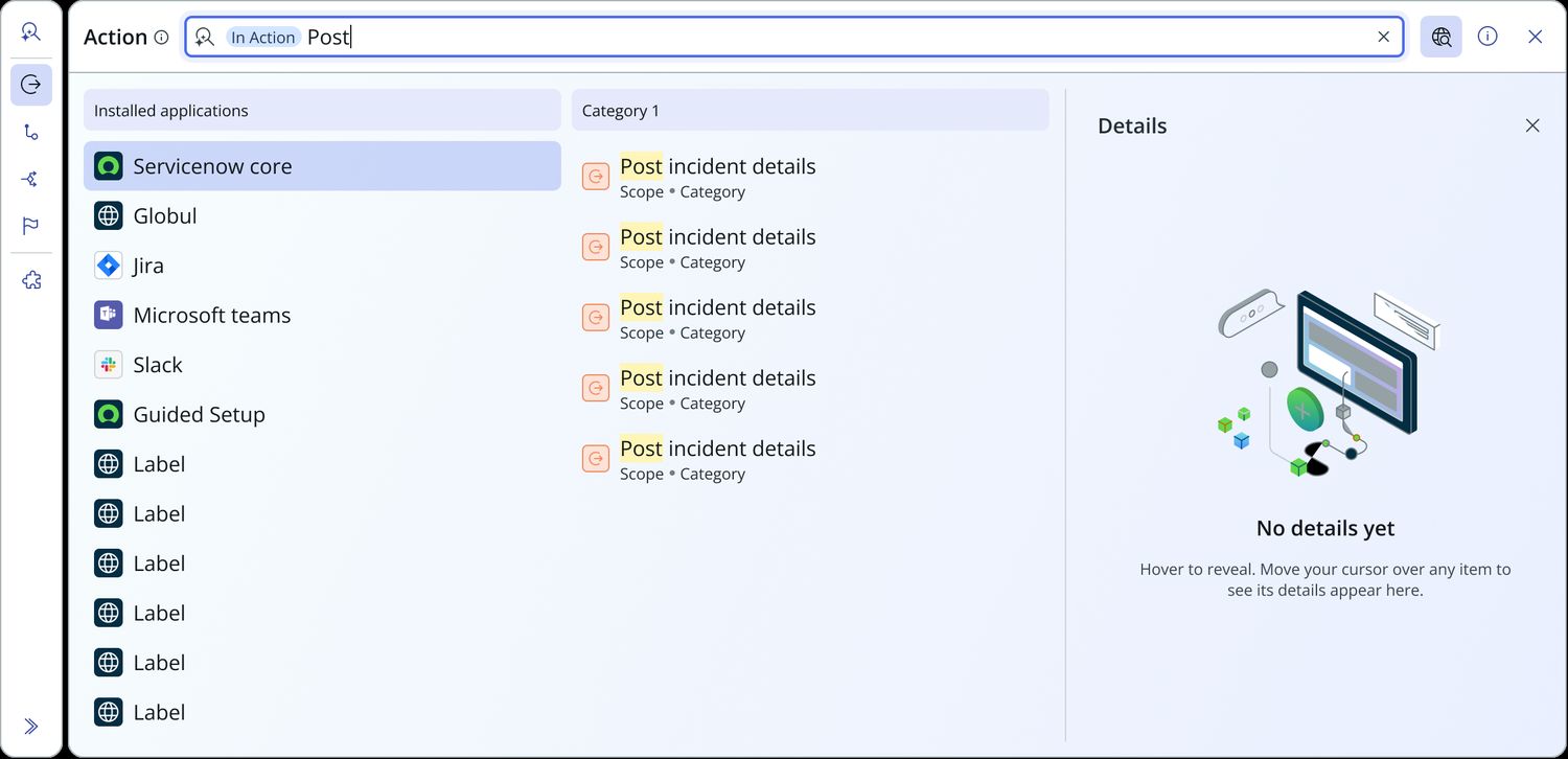 Frame 7 of 11 — Double-pane results with the info panel open — the densest state the component supports, and a direct answer to “current designs consi