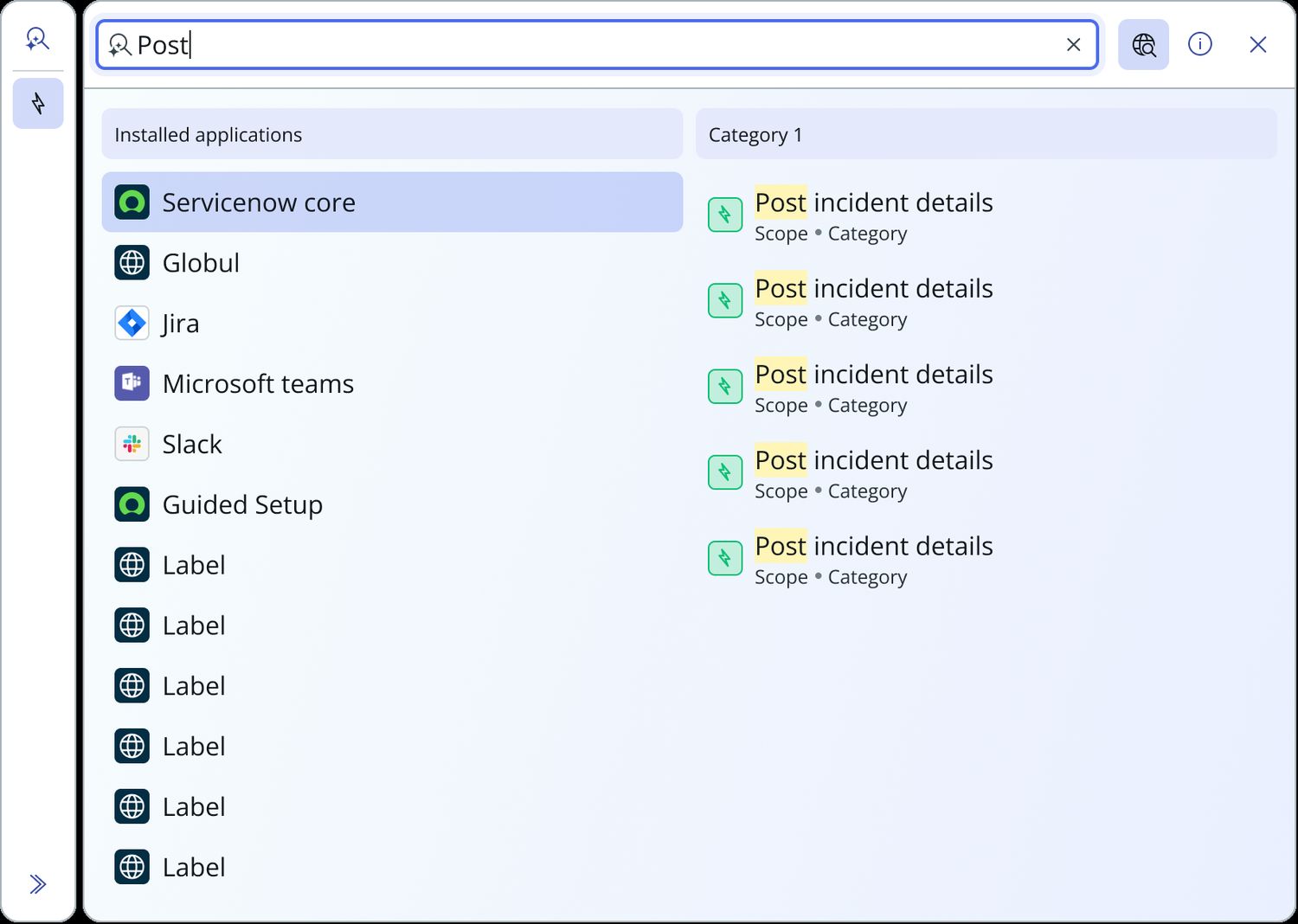Frame 11 of 11 — Single-entity, AI off, browsing with results. Note the width across these frames: the picker hugs its content up to a max, which is w
